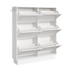 Okak Narrow Shoe Cabinet, Shoe Cabinet with 6 Flip Drawers and Adjustable Shelf, Shoe Storage for Entryway, Living Room, Hallway - 4 of 4