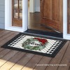 Briarwood Lane Winter Wreath Welcome Doormat Checkered Indoor Out - 3 of 4