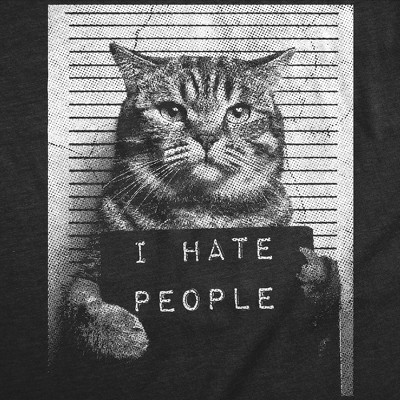 Мужские футболки Crazy Dog T-Shirts, Inc. Mens Funny T Shirts I Hate People Cat Mugshot Sarcastic Graphic Novelty Tee for Men - Crazy Dog Men's T Shirt For Cat Lovers Black M — фото 2