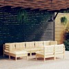 vidaXL Solid Pinewood 9-Piece Patio Lounge Set with Cream Cushions - Garden Sofa, Modular Configuration, Indoor/Outdoor Use - 2 of 4