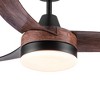 YUHAO 42 in. Indoor Modern Contemporary Matte White ABS Blades Integrated Dimmable LED Ceiling Fan with Light and Remote Control - 3 of 4