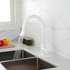 LOVMOR Single Handle Pull-Down Sprayer Kitchen Faucet with Three-function Pull Out Sprayer head, Deckplate in White - 2 of 4