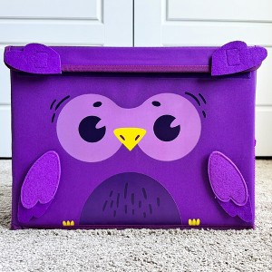 QUOKKA Fabric Toy Storage Box for Kids - Owl | XL | XXL - Foldable Toy Storage Bin - 1 of 4