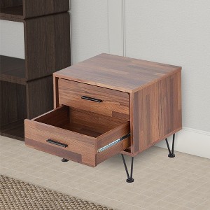Royal Hampton 2 Drawers Wood Nightstand By Deoss, Brown - 1 of 4