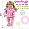 Dress Along Dolly Cute Bunny Pajamas Doll Outfit Compatible with American Girl & 18" Dolls (3 Piece Set) Rabbit Shirt, Pants, & Bunny Slippers - 2 of 4