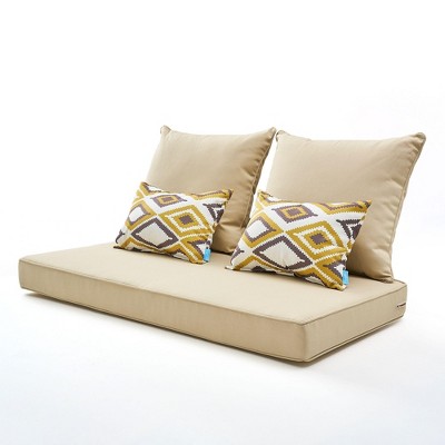 ARTPLAN Patio Deep Seating Loveseat Cushions All Weather Chair Outdoor Cushions Set of 5 for Patio Outdoor Furniture