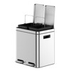 Trash Can, Stainless Steel Step Trash Can with Soft-Close Lid, Hands-Free Pedal - 2 of 4