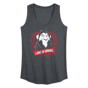 Women's - Disney Villains - Love Is Savage Graphic Racerback Tank - 1 of 4