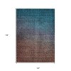 Teal Blue Chocolate And Charcoal Ombre Washable Indoor Outdoor Area Rug - 3 of 4