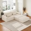 GDFStudio Gustave Modular 102" W Corduroy Upholstered Chaise Lounge/Sectional Sofa with Ottoman - 4 of 4