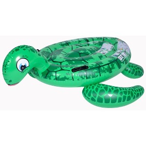 Pool Central Inflatable Sea Turtle Pool Float with Handles - 4.5' - 1 of 4