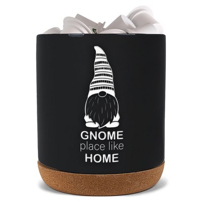 Elanze Designs Gnome Home Black X-Large Cork Bottom, Kitchen Counter, Ceramic Stoneware, Coffee, Tea and Hot Chocolate, Machine Brewing, K Capsule Pod