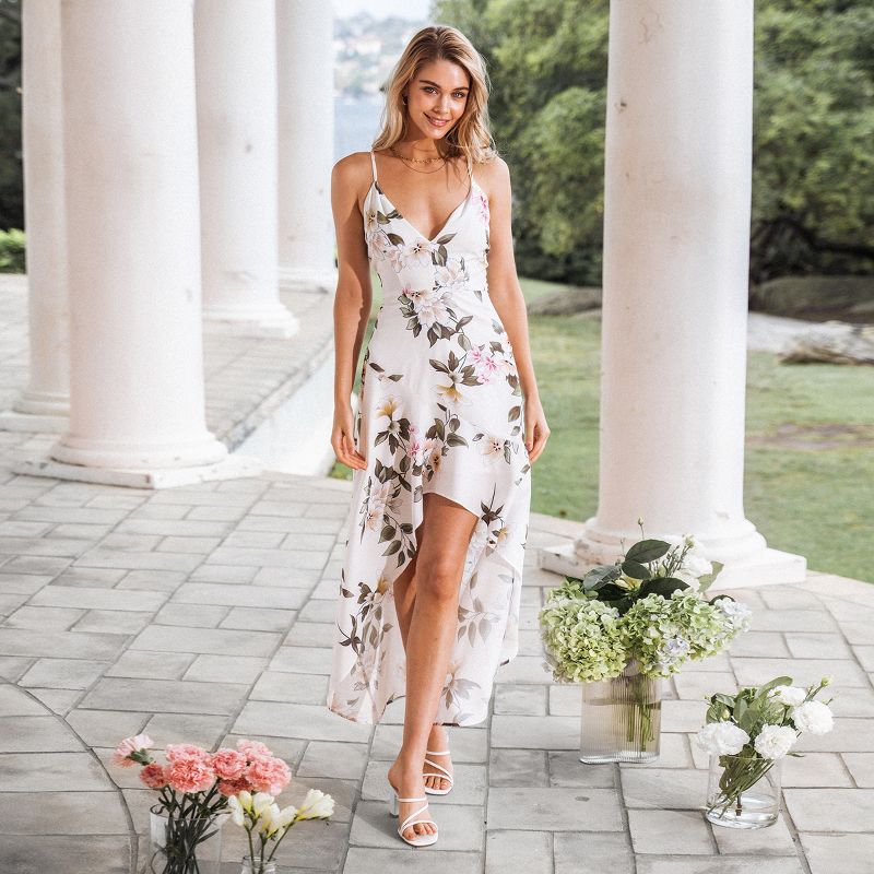 Women's Floral Print High-Low Dress - Cupshe, 3 of 6