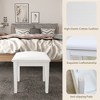 Sevobal Accent Chairs, Vanity Stools with Soft Cushion, Straight Leg Makeup Stool for Bedroom Living Room, White, 16.92"*13"*17.71" - 3 of 4