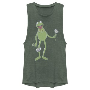 Juniors Womens The Muppets Flower Power Festival Muscle Tee - 1 of 4