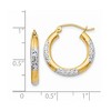 Black Bow Jewelry 14k Gold and Rhodium Diamond Cut Round Hoop Earrings 3 x 20mm (3/4 In) - 4 of 4