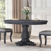 40 Inch Rustic Expandable Dining Table for 4,Round Dining Table with MDF Top and Rubberwood Pedestal,Wooden Dining Room Table-Coolbibila - 2 of 4