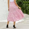 BLUEMING Maternity Skirts Floral High Low Hemline Dress Elastic Waist High Rise Tiered Maxi Skirts Flounce Long Skirts - 4 of 4