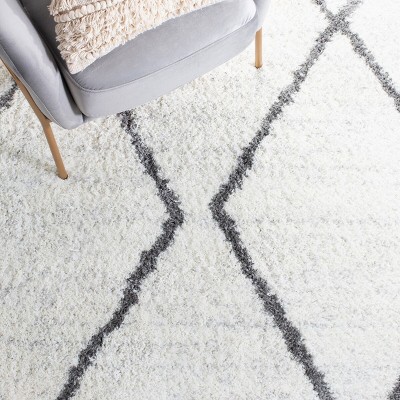 Ivory Rectangular Non-slip Shag Rug 5' x 7'