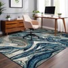 Large Abstract Area Rug 10x13 Machine Washable Rugs For Living Room Stain Resistant Easy Cleaning Throw Carpet With Non-Slip Backing Low Pile Floor - 4 of 4