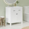 Whisen 30" Bathroom Storage Cabinet Bathroom Vanity with Ceramic Sink, Soft Close Doors, Adjustable Shelf and Flip Drawer - 3 of 4