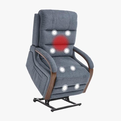 Aukfa Power Lift Recliner Chair with Massage & Heat – Dual Motor Electric Recliner for Elderly, 180° Adjustable Backrest