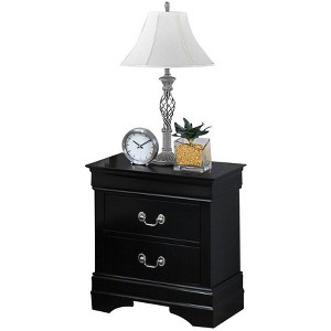 Gulches  2-Drawer Nightstand, Solid Wood with Soft Close Glides & Nickel Hardware, Contemporary Classic Style - 1 of 4