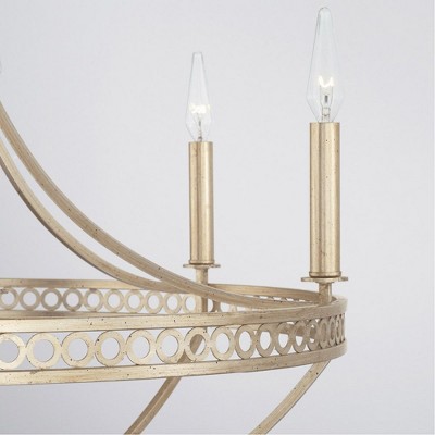 Isabella Winter Gold 6-Light Candelabra Chandelier with Ornate Pattern