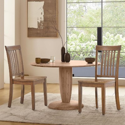 Set of 2 Wooden Windsor Dining Chairs with Spindle High Back, Farmhouse Side Chairs for Kitchen or Dining Room