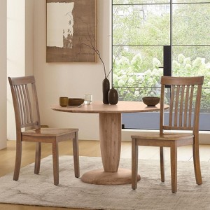 Set of 2 Wooden Windsor Dining Chairs with Spindle High Back, Farmhouse Side Chairs for Kitchen or Dining Room - 1 of 4