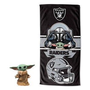 27"x54" NFL Las Vegas Raiders Star Wars Hugger with Beach Towel - 1 of 3