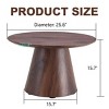 Natural Wood Round Coffee Table,Coffee Table With Natural Wood Grain MDF Tabletop And Wood Base,MDF Coffee Table-Cuddlewood - 4 of 4