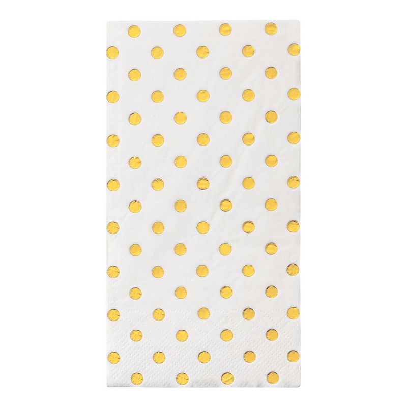 Smarty Had A Party White with Gold Dots Paper Dinner Napkins (600 Napkins), 1 of 2
