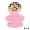 Big Dot of Happiness Pink Monkey Girl - Shaped Fill-in Invitations - Baby Shower or Birthday Party Invitation Cards with Envelopes - Set of 12 - 3 of 4