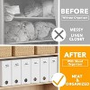 6-Pack Bed Sheet Organizers and Storage, Foldable Sheet Organizers for a Linen Closet, White - 2 of 4