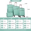 SEVOBAL Luggage 4 Piece Set Softshell Suitcase with Spinner Wheels for Travel Organization, Green, 18.91"*12.21"*31.32" - 2 of 4