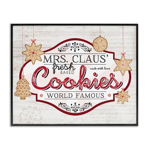 Stupell Industries Vintage Mrs. Claus Cookies Sign Framed Giclee Art - 1 of 4