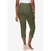 Jessica London Women's Plus Size Stretch Cotton Cuff-Button Capri Legging - 3 of 4