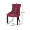 Lyngins 2-Pack Modern Upholstered Dining Chair with Diamond Stitching, Ergonomic Curved Backrest, Padded Microfiber Seat, Sturdy Wooden Legs - 4 of 4