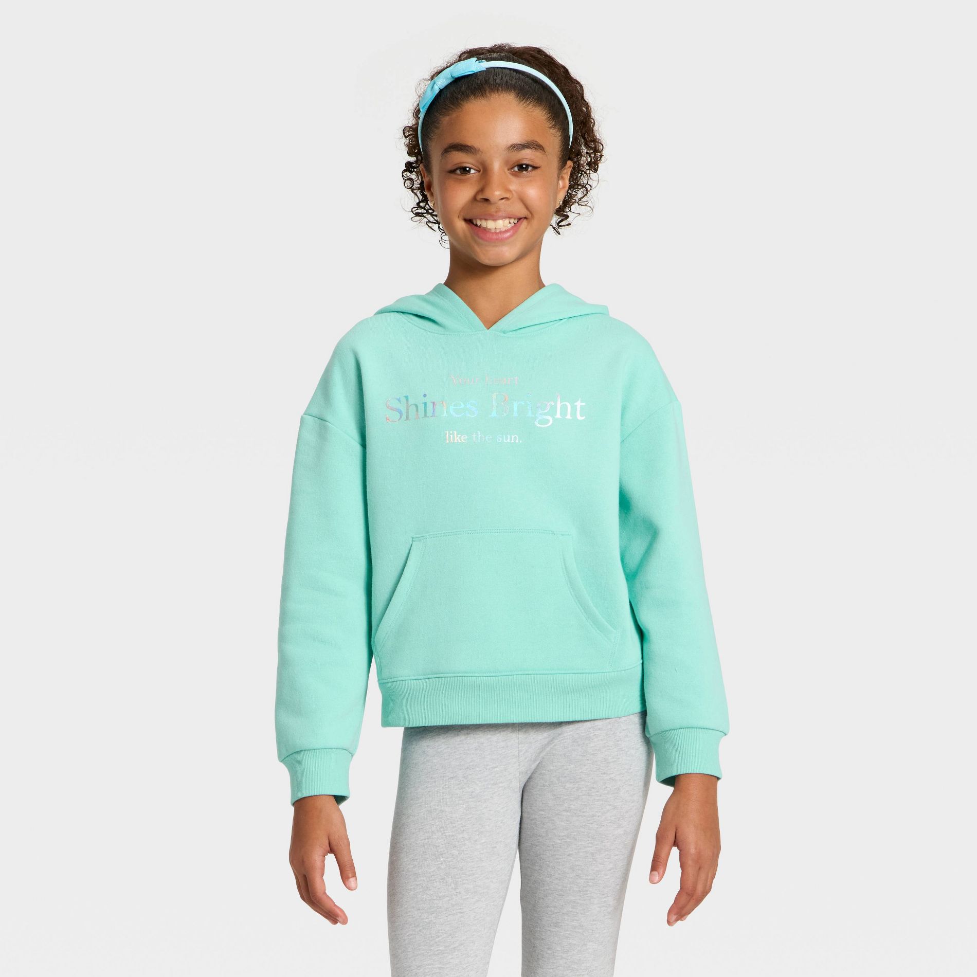 Girls' Fleece Hooded Pullover Sweatshirt - Cat & Jack™