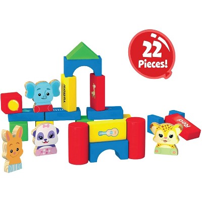 Word Party My First Building Blocks - Wooden Toy Set, 22 Pieces