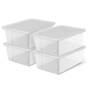 Homz Plastic Multipurpose Stackable Storage Container Bins with Secure Latching Lid for Home and Office Organization - 1 of 4