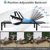 Tangkula Set Of 2 Patio Chaise Lounge Outdoor Adjustable Lounge Chair W/ 6-Position Backrest Grey - 4 of 4