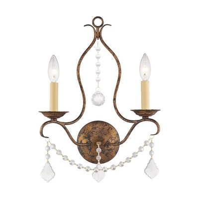 Livex Lighting Chesterfield 2 - Light Wall Light in  Hand Applied Venetian Golden Bronze