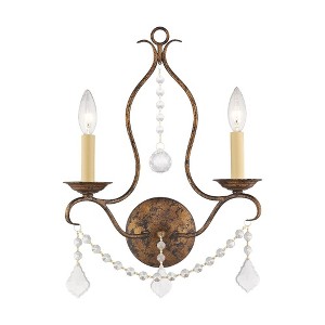 Livex Lighting Chesterfield 2 - Light Wall Light in  Hand Applied Venetian Golden Bronze - 1 of 1