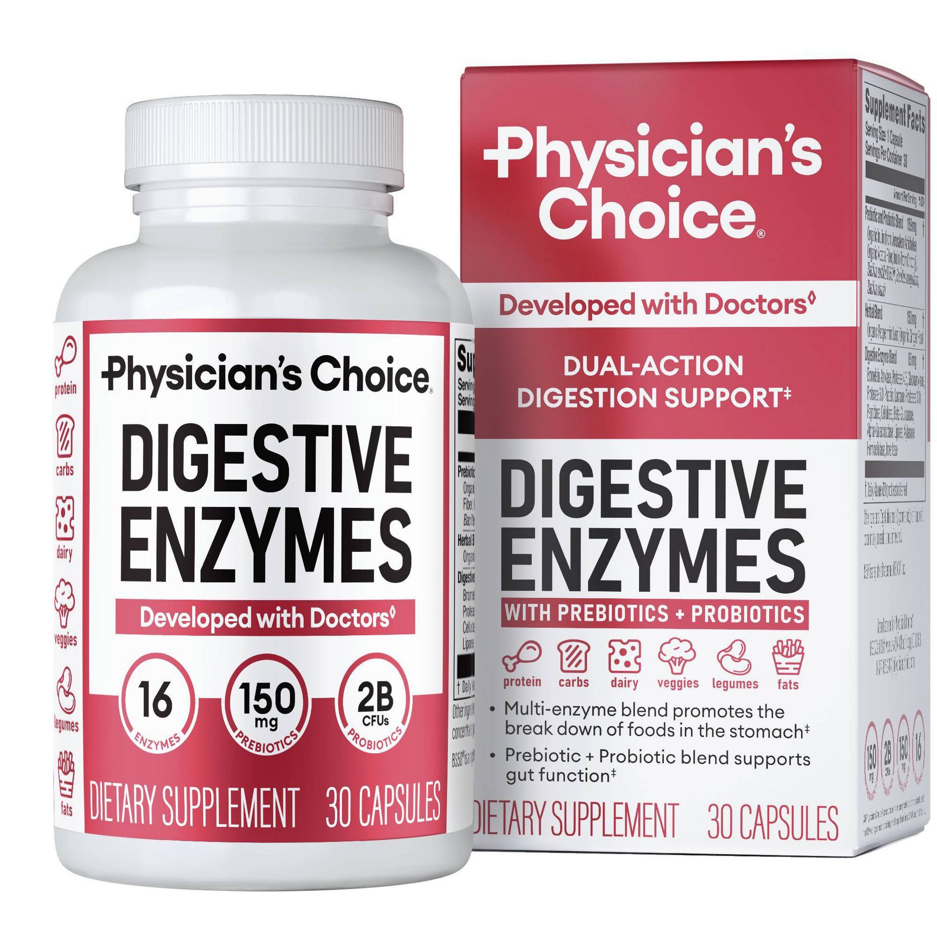 Physician's Choice Digestive Enzyme Probiotic Capsules