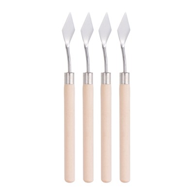 Unique Bargains Stainless Steel Wood Handle Flexible Polished Palette Scrapers