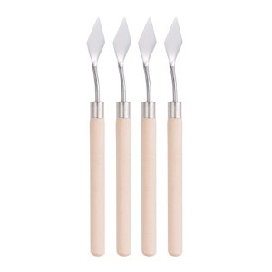 Unique Bargains Stainless Steel Wood Handle Flexible Polished Palette Scrapers - 1 of 4