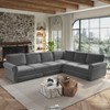 GDFStudio Keene 6-Seater L-Shaped Chenille Sectional Sofa Bed with Pull-Out Sleeper - 2 of 4