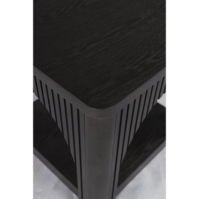 Noir Oak Latticework Modern Accent Table